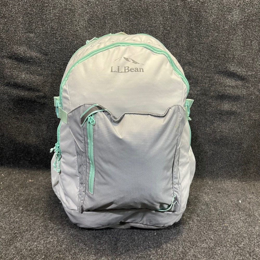 L.L. Bean 510387 Comfort Carry Laptop Pack 42L Gray Mint Backpack School Bag